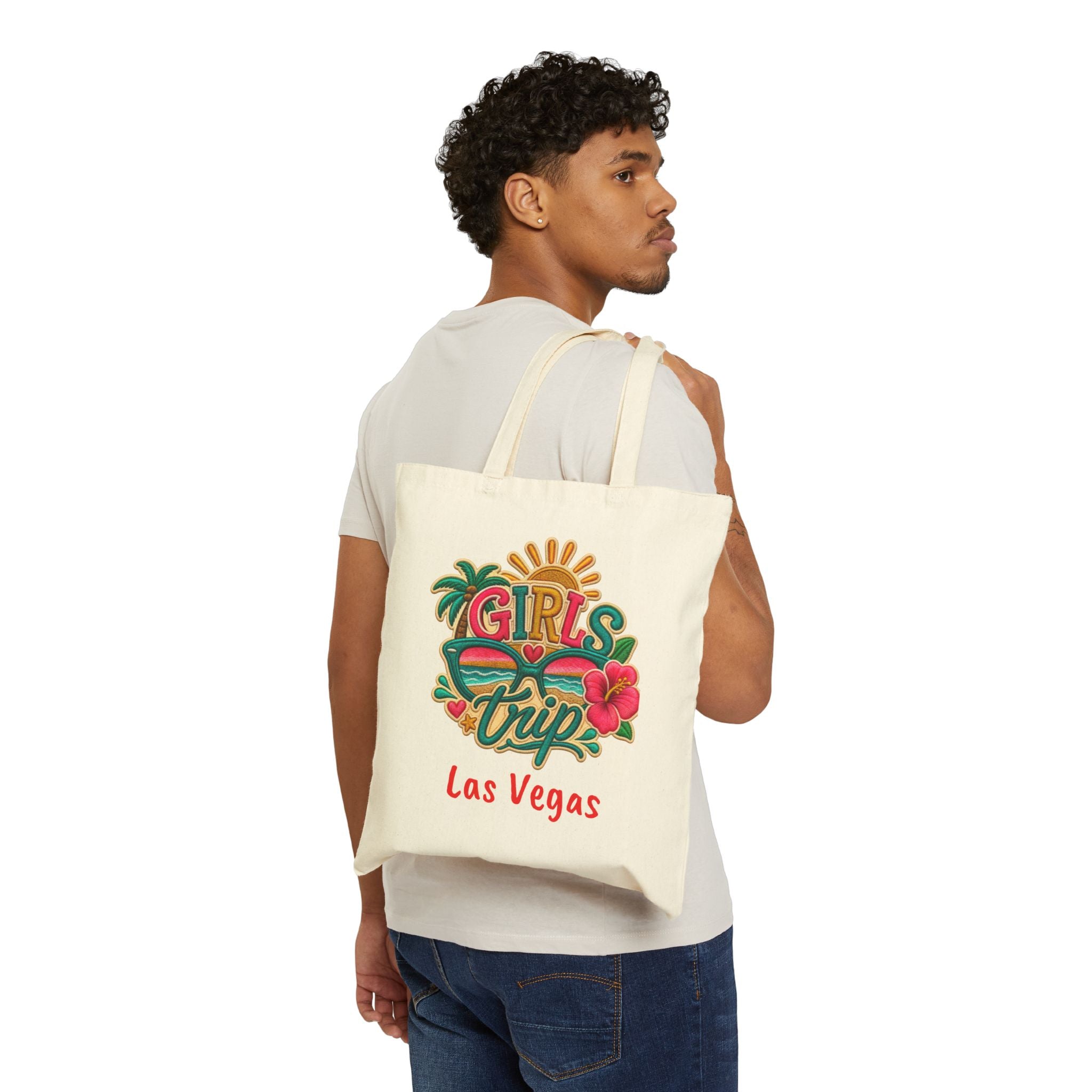 Girls Trip Las Vegas Cotton Canvas Tote Bag, Colorful. Vibrant. Free Shipping