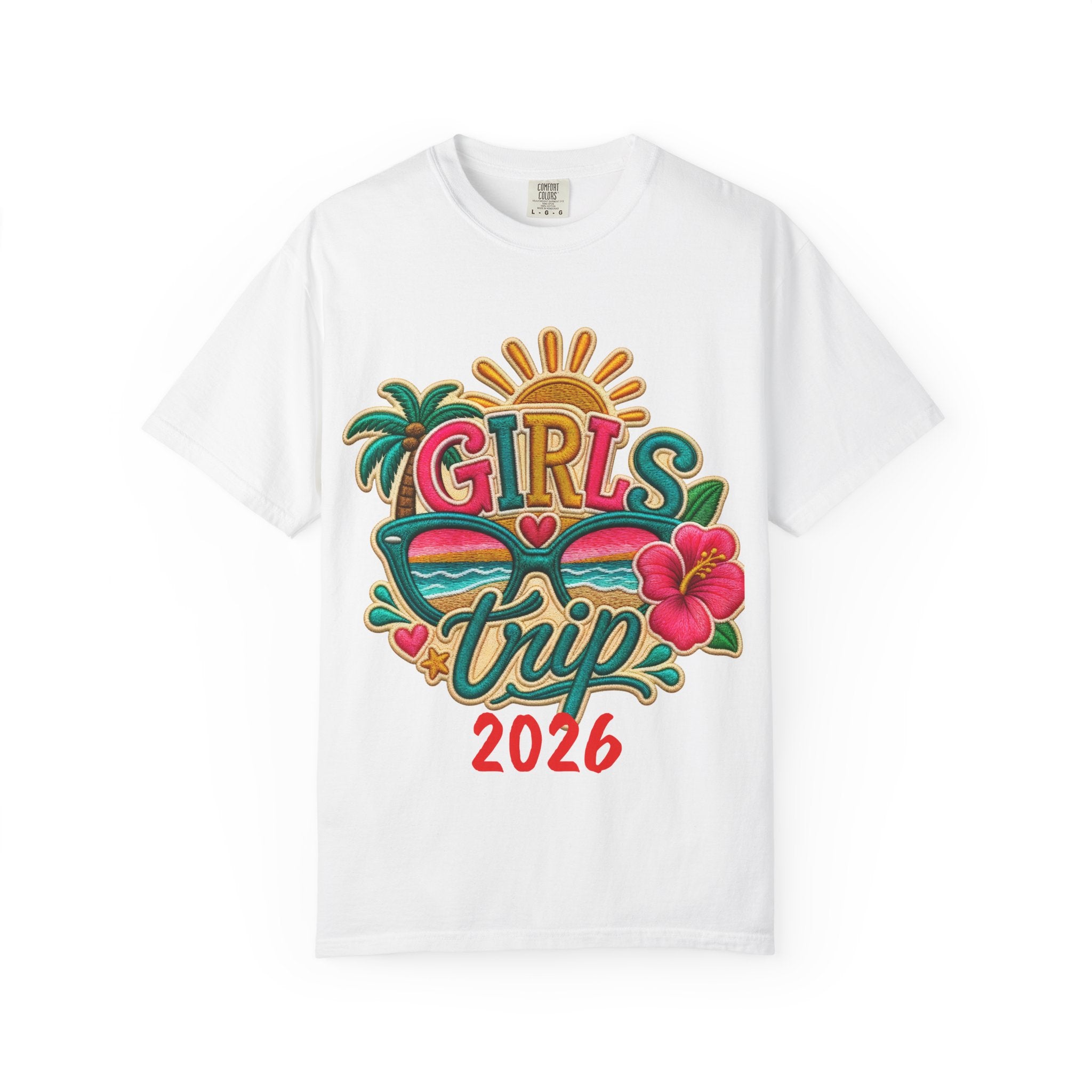 Girls Trip Unisex Garment-Dyed T-shirt, Colorful Girls Getaway Memory, Free Shipping