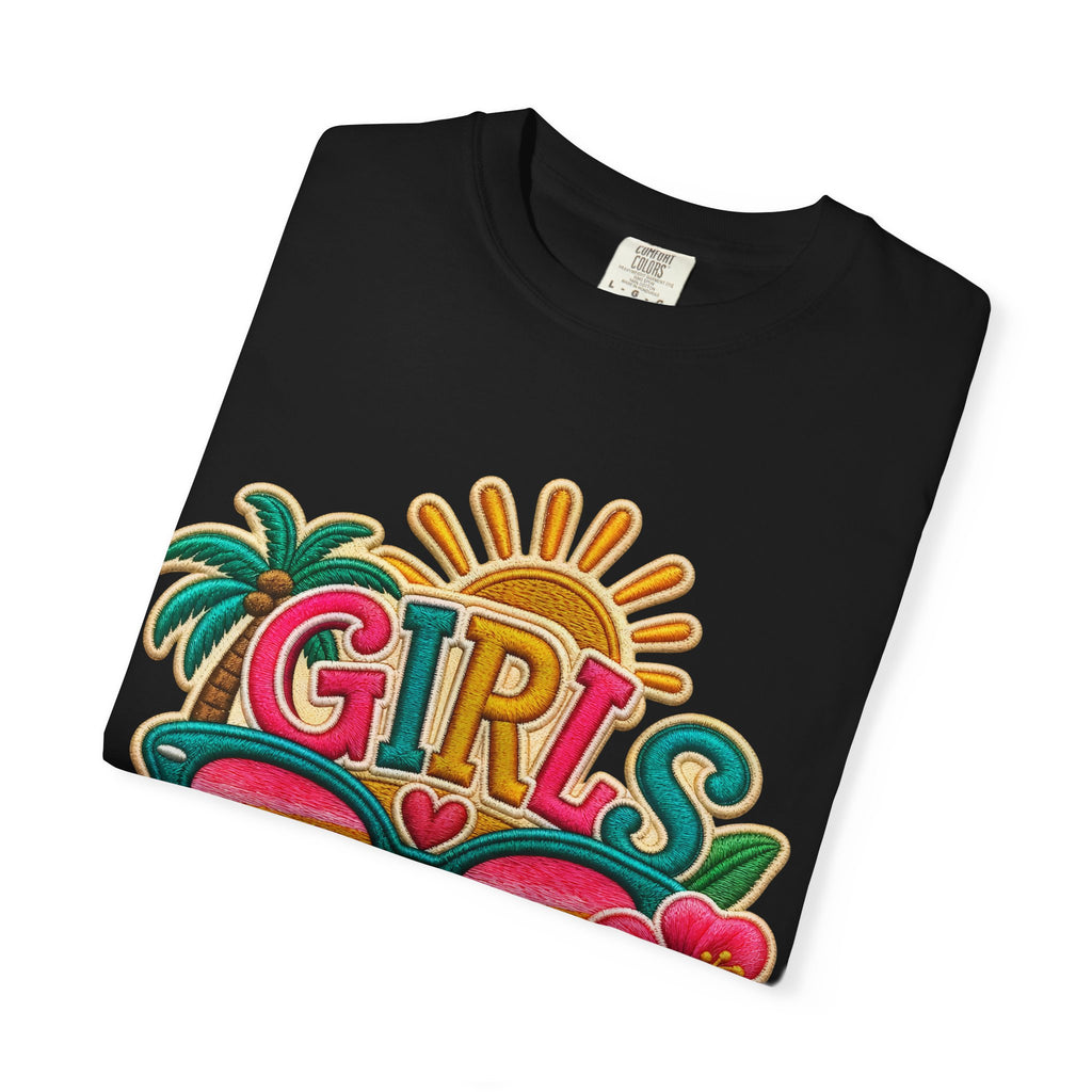 Girls Trip Unisex Garment-Dyed T-shirt, Colorful Girls Getaway Memory, Free Shipping