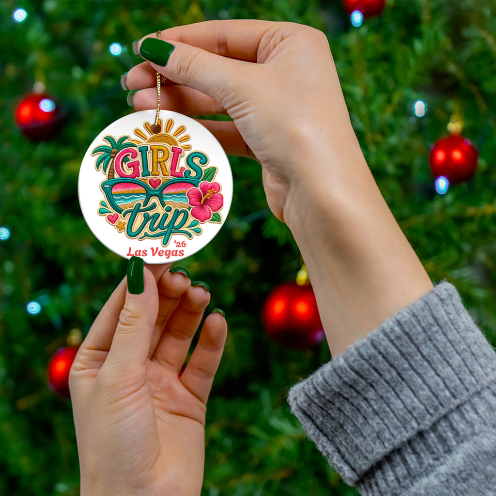 Las Vegas Girls Trip Christmas Ornament, Vibrant Holiday Memory, Girls Getaway Memento, Free Shipping