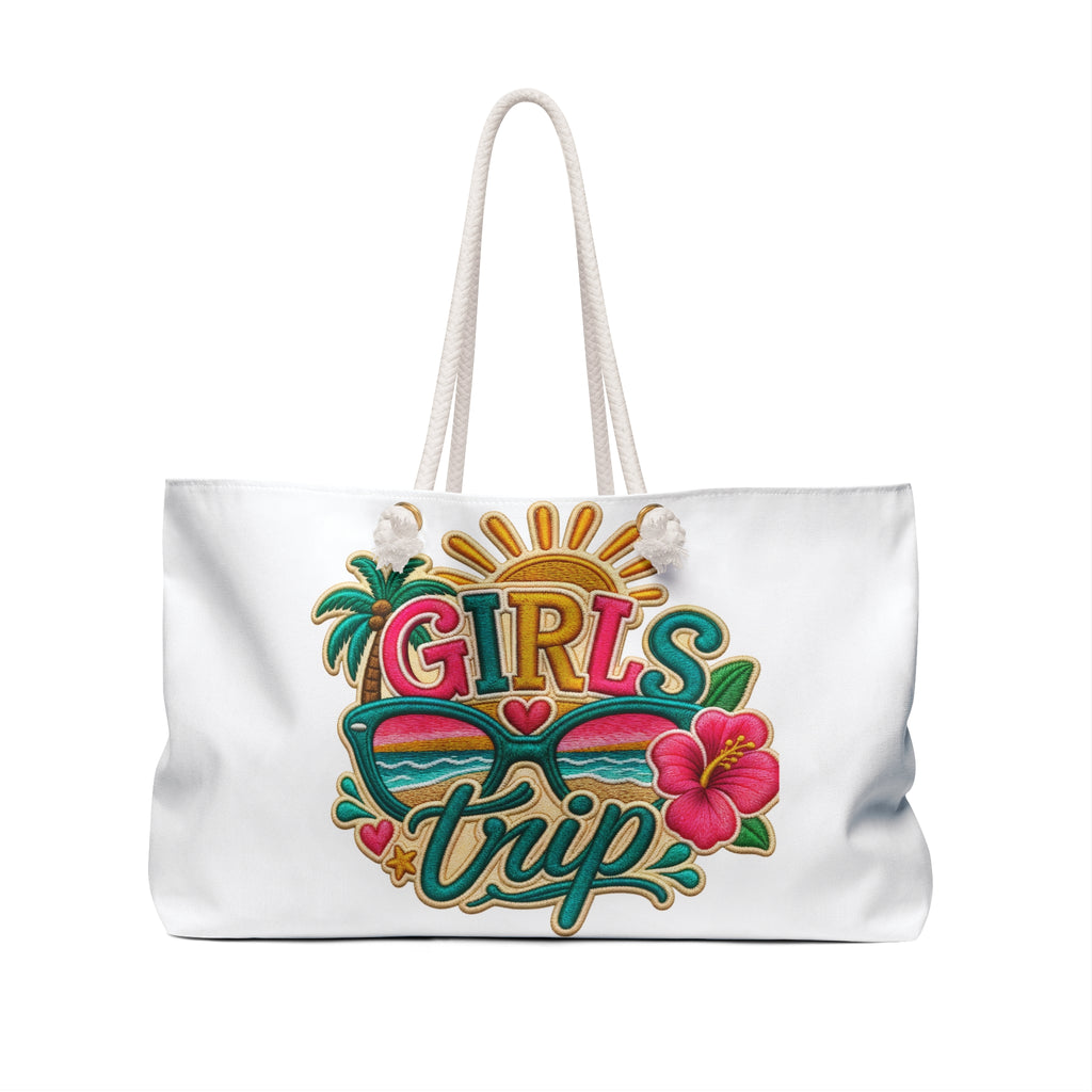 Girls Trip Weekender Bag, Girls Trip Tote, Colorful Getaway Bag. Free Shipping