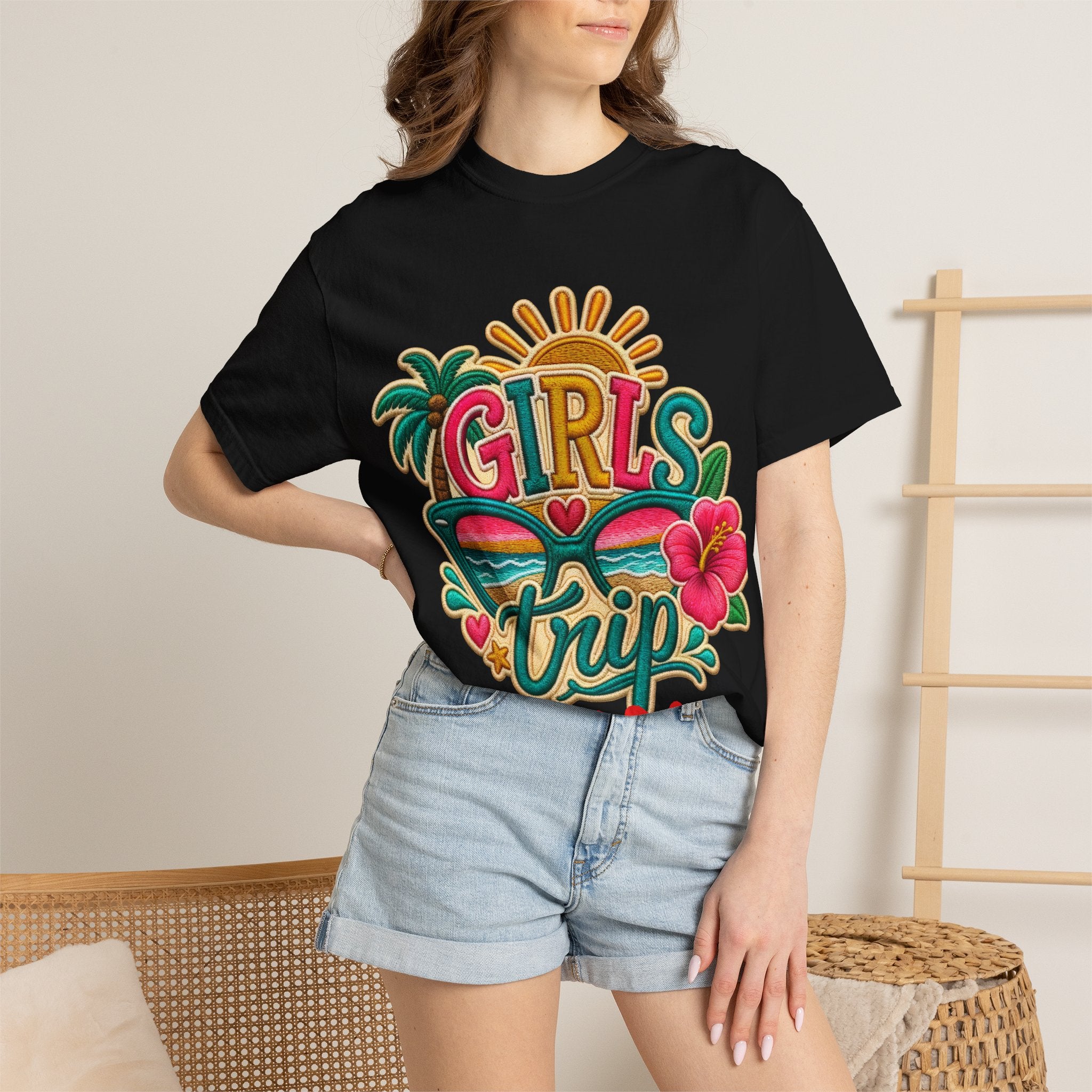 Girls Trip Unisex Garment-Dyed T-shirt, Colorful Girls Getaway Memory, Free Shipping