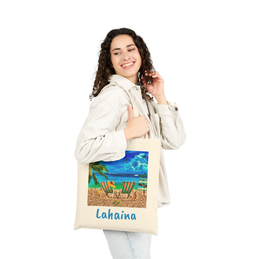 Copy of Napili Maui Canvas Beach Tote Bag, Colorful Beach Bag, Free Shipping