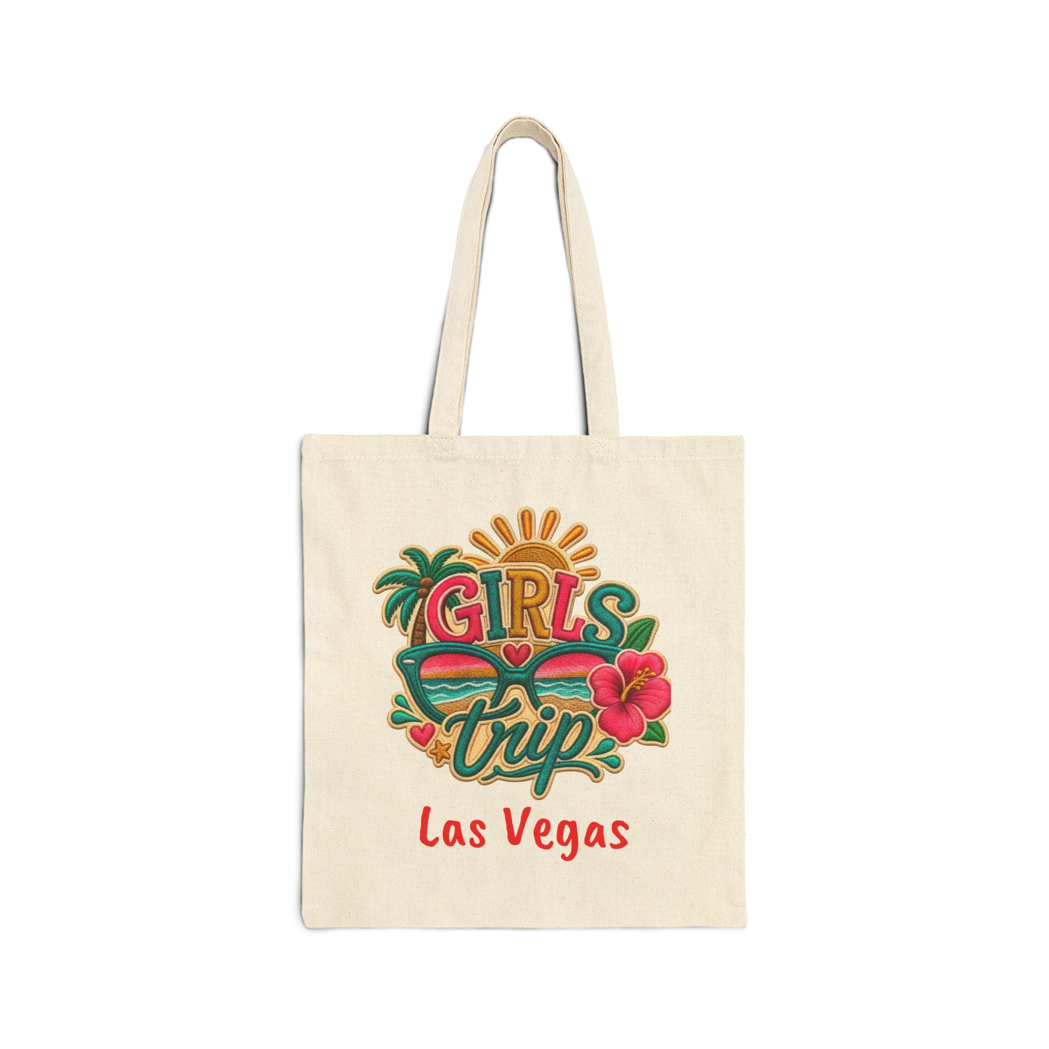 Girls Trip Las Vegas Cotton Canvas Tote Bag, Colorful. Vibrant. Free Shipping