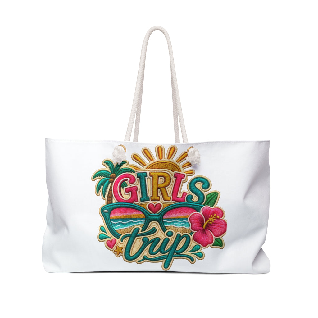 Girls Trip Weekender Bag, Girls Trip Tote, Colorful Getaway Bag. Free Shipping