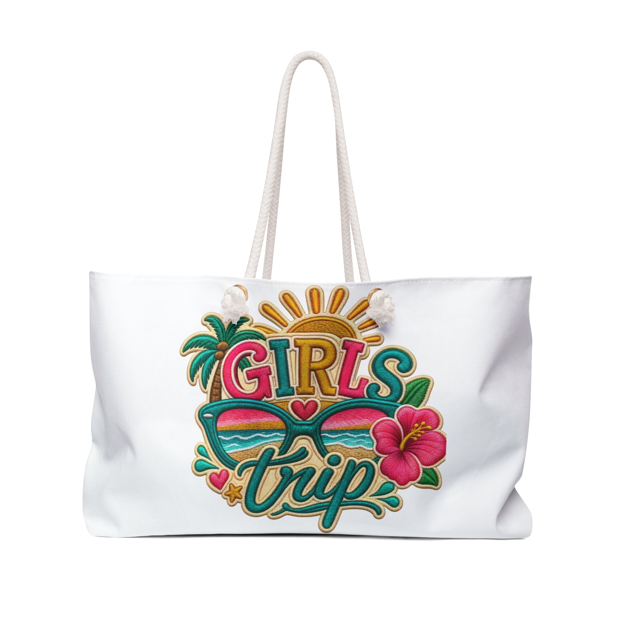 Girls Trip Weekender Bag, Girls Trip Tote, Colorful Getaway Bag. Free Shipping