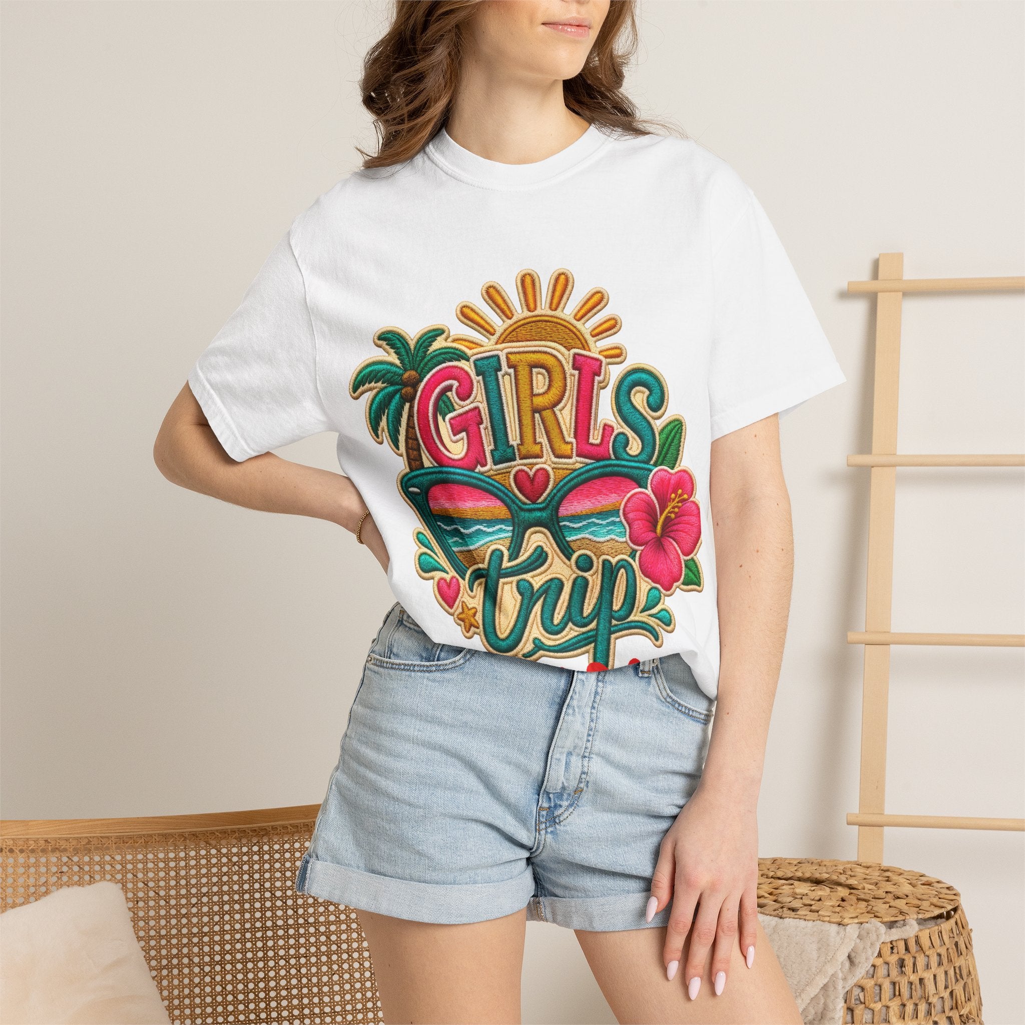 Girls Trip Unisex Garment-Dyed T-shirt, Colorful Girls Getaway Memory, Free Shipping