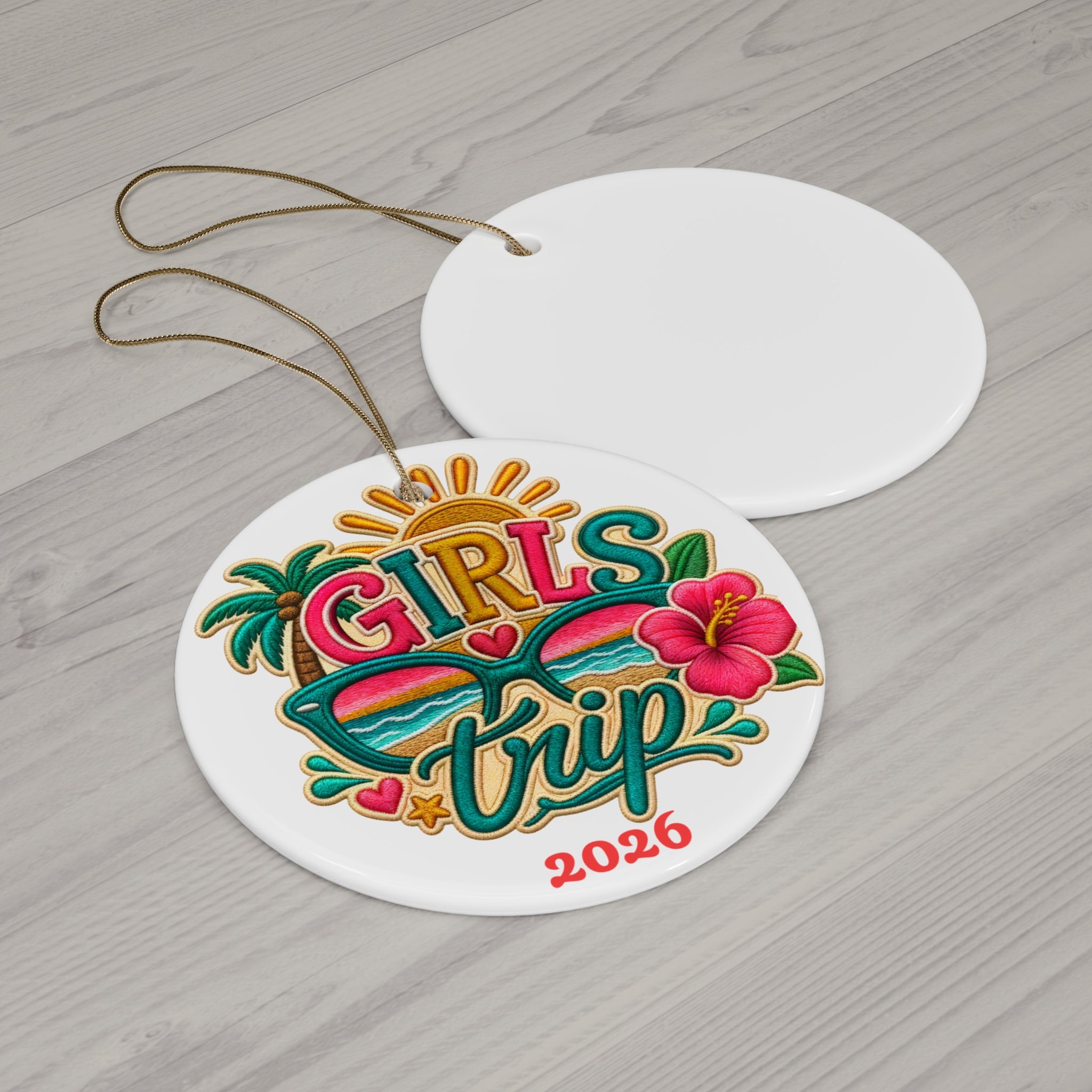 Girls Trip Christmas Ornament, Vibrant Holiday Memory, Girls Getaway Memento, Free Shipping