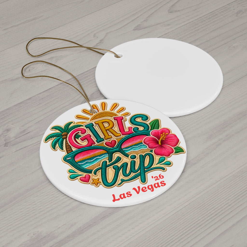Las Vegas Girls Trip Christmas Ornament, Vibrant Holiday Memory, Girls Getaway Memento, Free Shipping