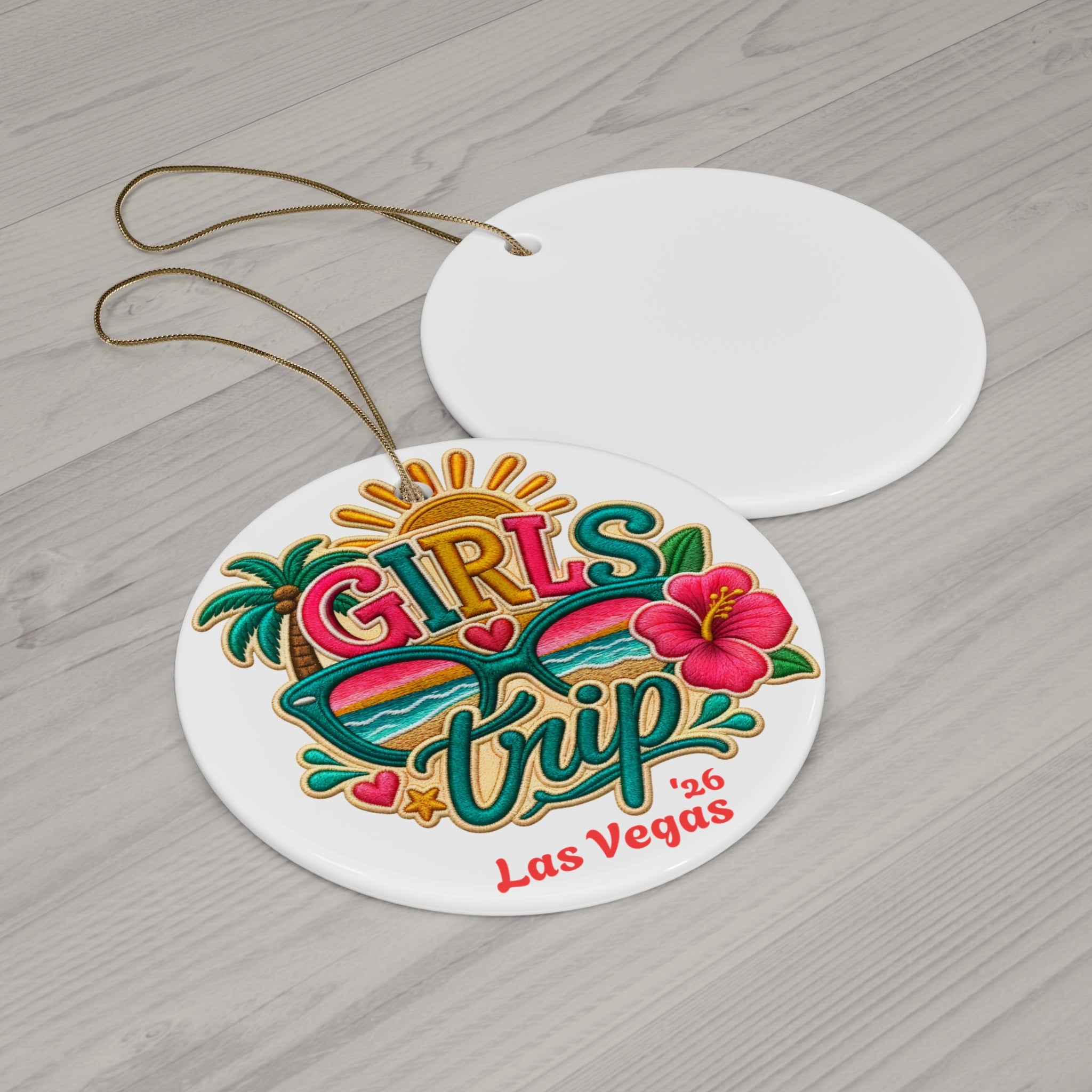 Las Vegas Girls Trip Christmas Ornament, Vibrant Holiday Memory, Girls Getaway Memento, Free Shipping