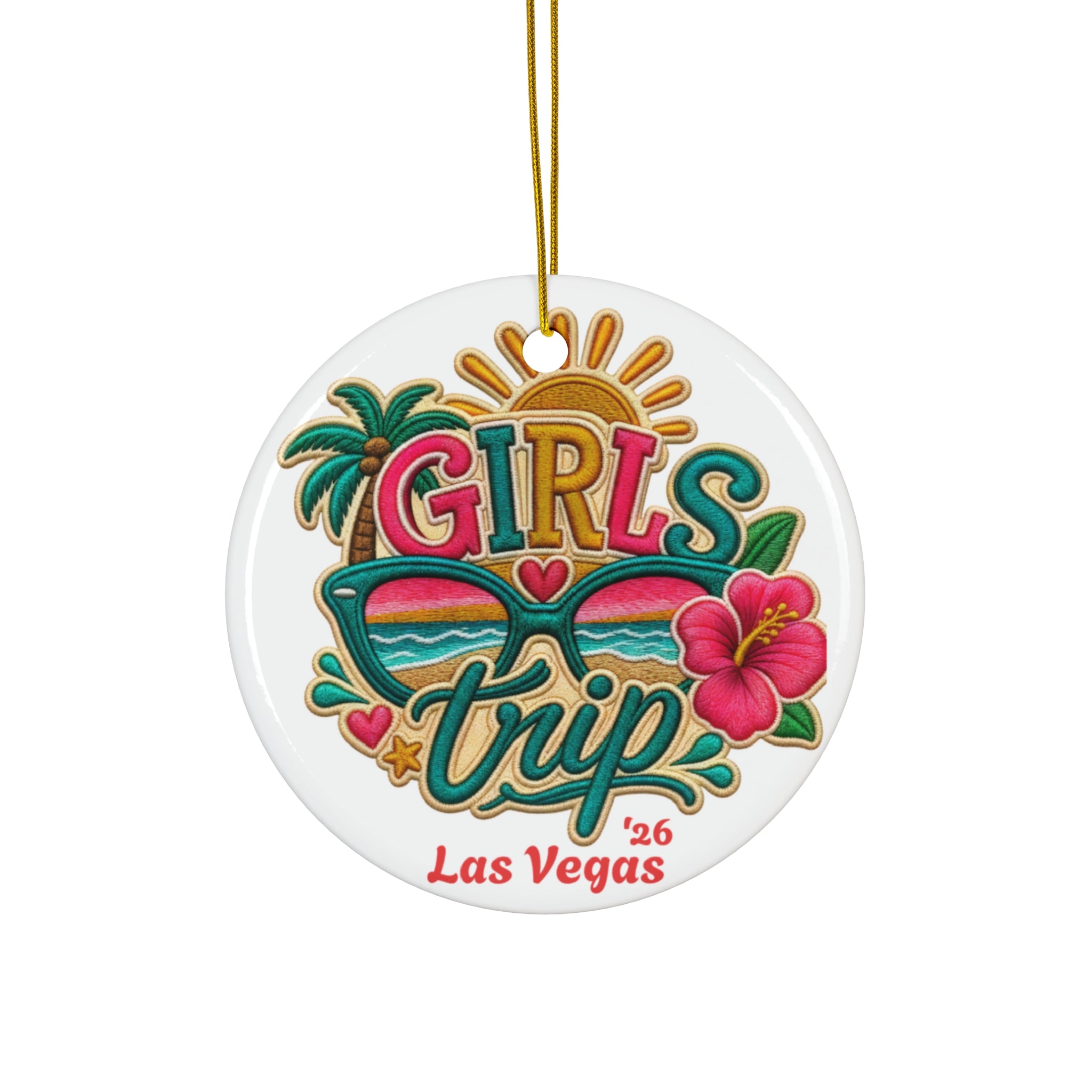 Las Vegas Girls Trip Christmas Ornament, Vibrant Holiday Memory, Girls Getaway Memento, Free Shipping