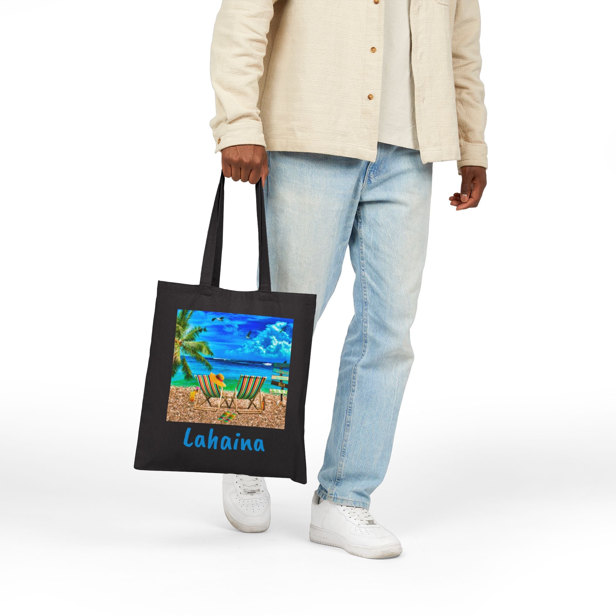 Copy of Napili Maui Canvas Beach Tote Bag, Colorful Beach Bag, Free Shipping