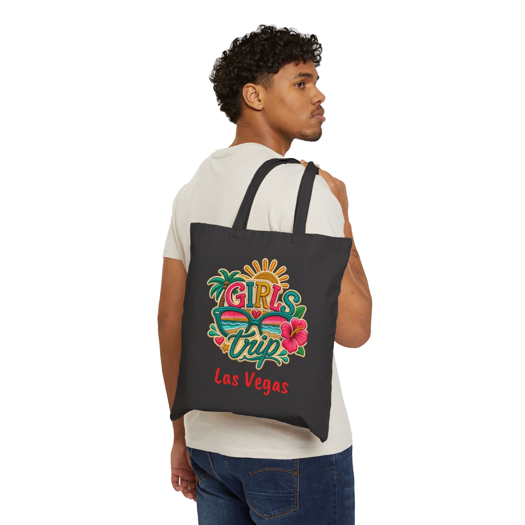 Girls Trip Las Vegas Cotton Canvas Tote Bag, Colorful. Vibrant. Free Shipping